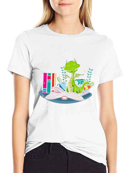 Just A Girl Who Loves Dragons and Books T-Shirt