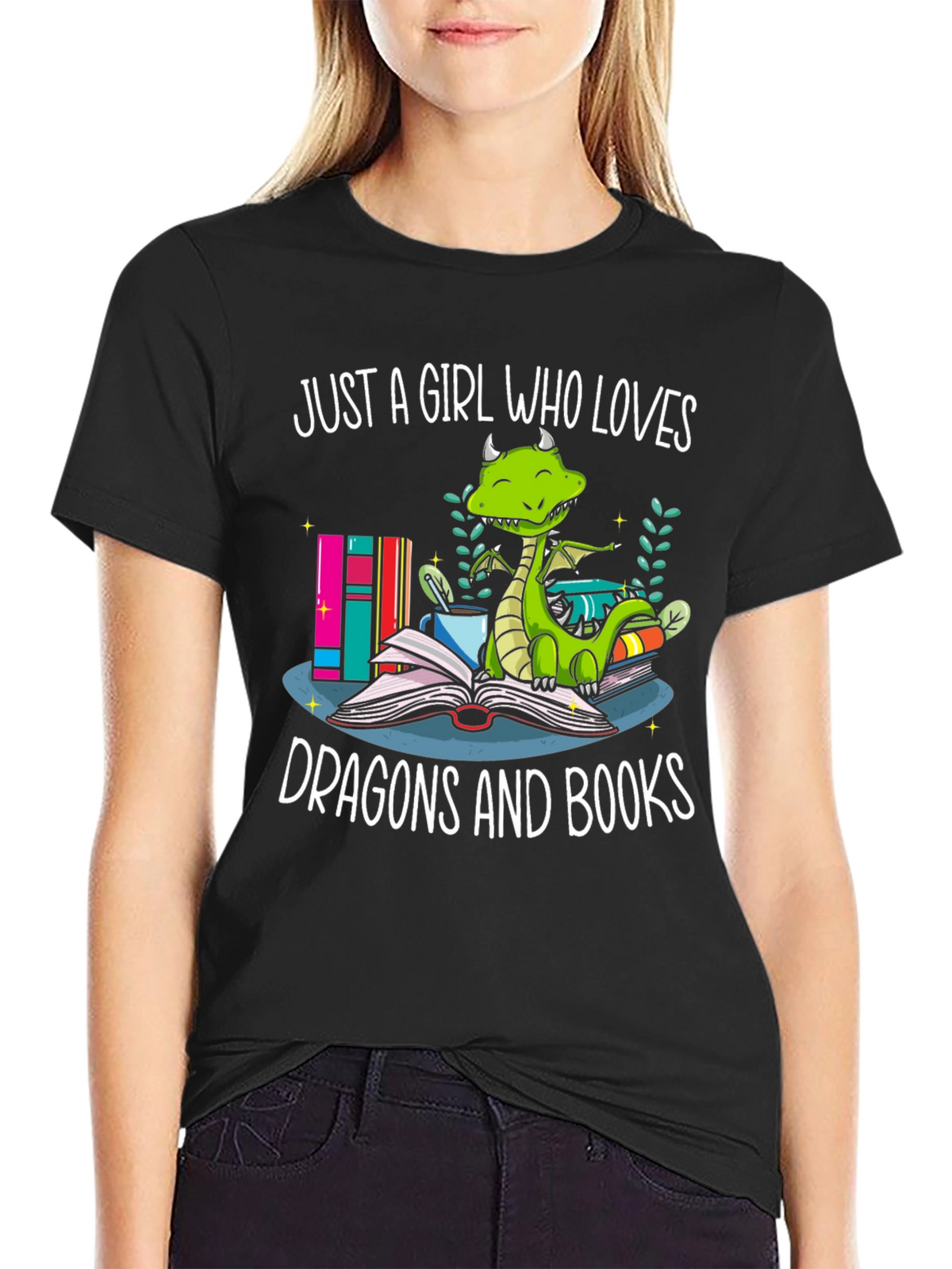 Just A Girl Who Loves Dragons and Books T-Shirt