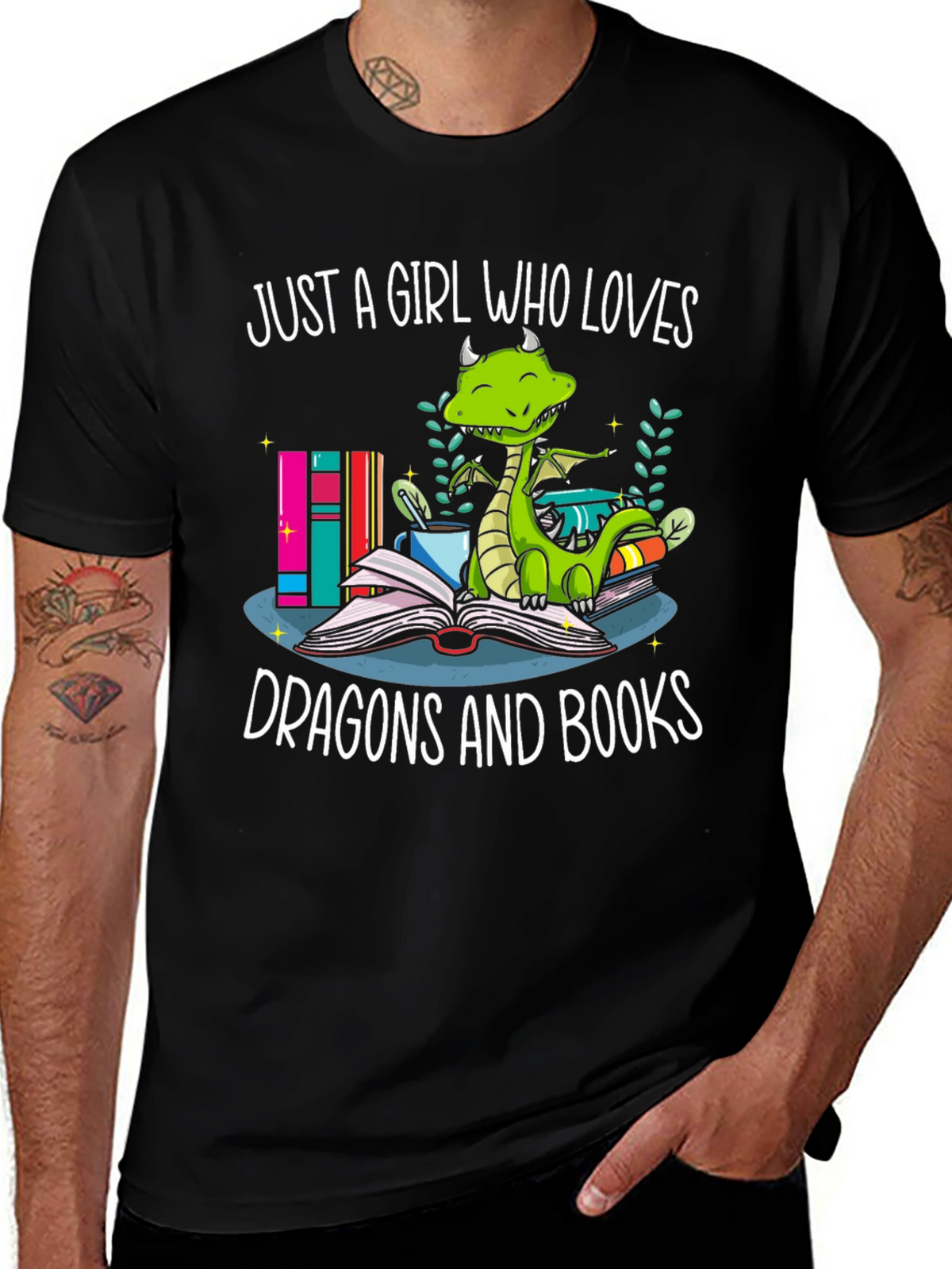 Just A Girl Who Loves Dragons and Books T-Shirt