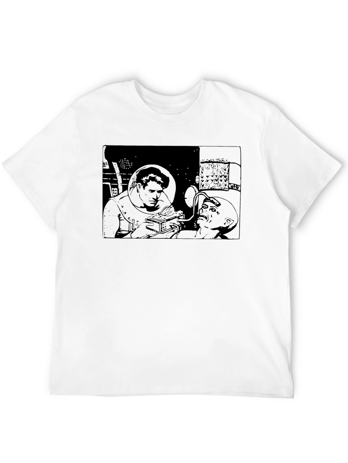 Retro Sci-Fi Graphic Tee - Black