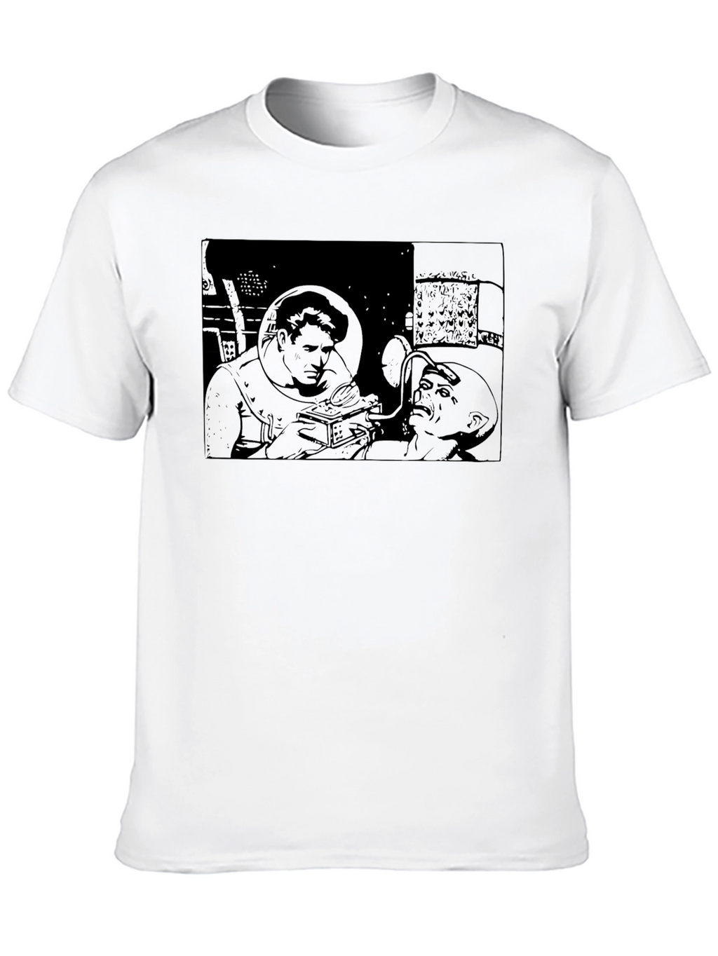 Retro Sci-Fi Graphic Tee - Black