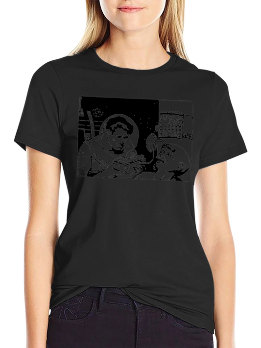 Retro Sci-Fi Graphic Tee - Black