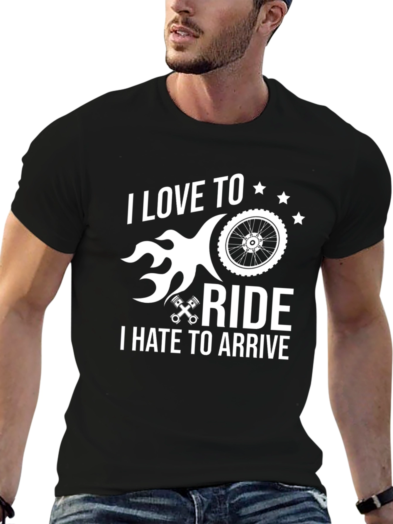 I Love To Ride Biker Graphic T-Shirt