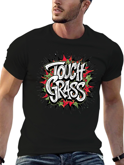 Tough Grass Graphic T-Shirt - Black Crew Neck Tee