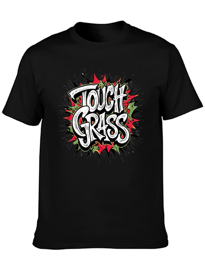 Tough Grass Graphic T-Shirt - Black Crew Neck Tee
