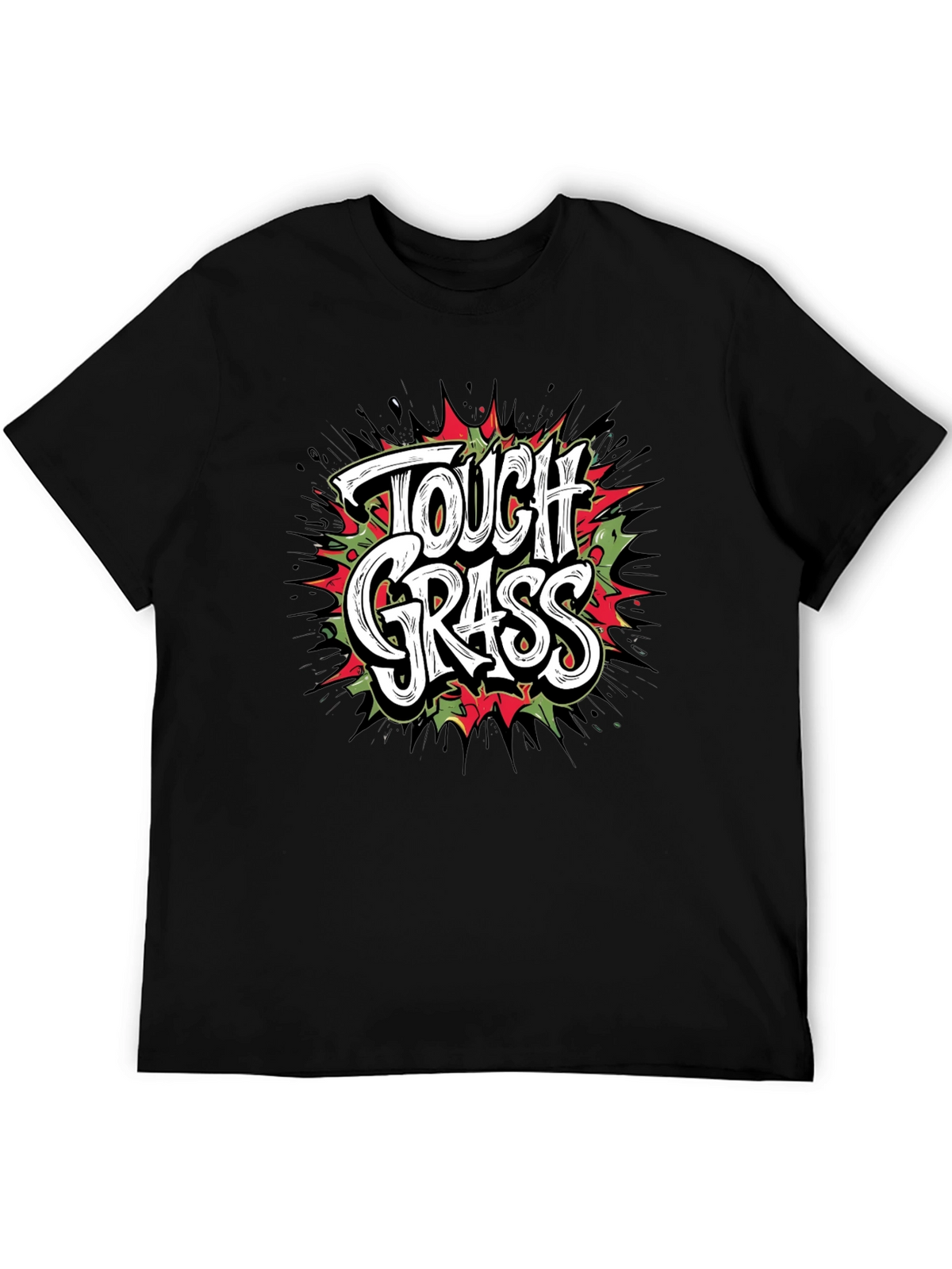 Tough Grass Graphic T-Shirt - Black Crew Neck Tee