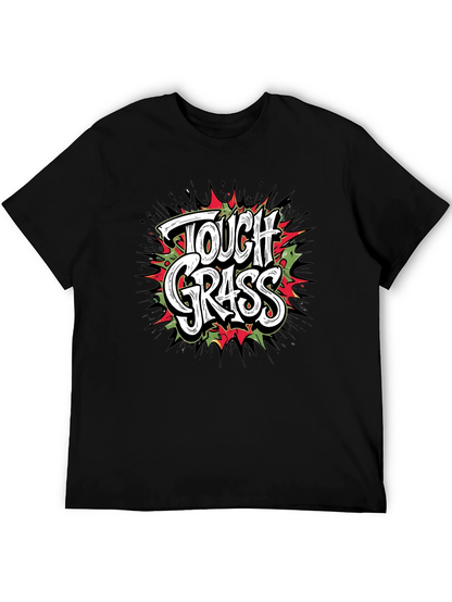 Tough Grass Graphic T-Shirt - Black Crew Neck Tee