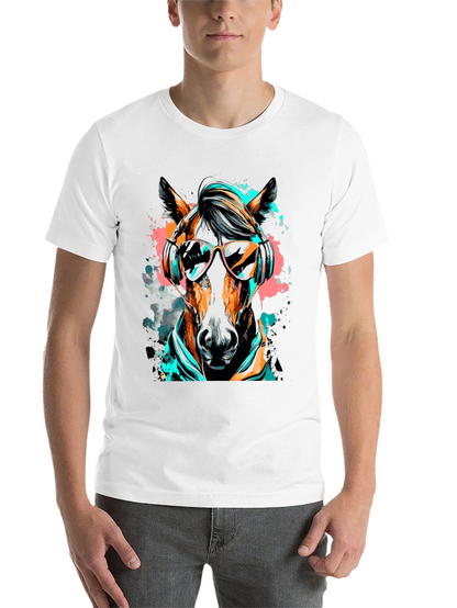 Cool Horse Graphic Tee - Black Cotton T-Shirt
