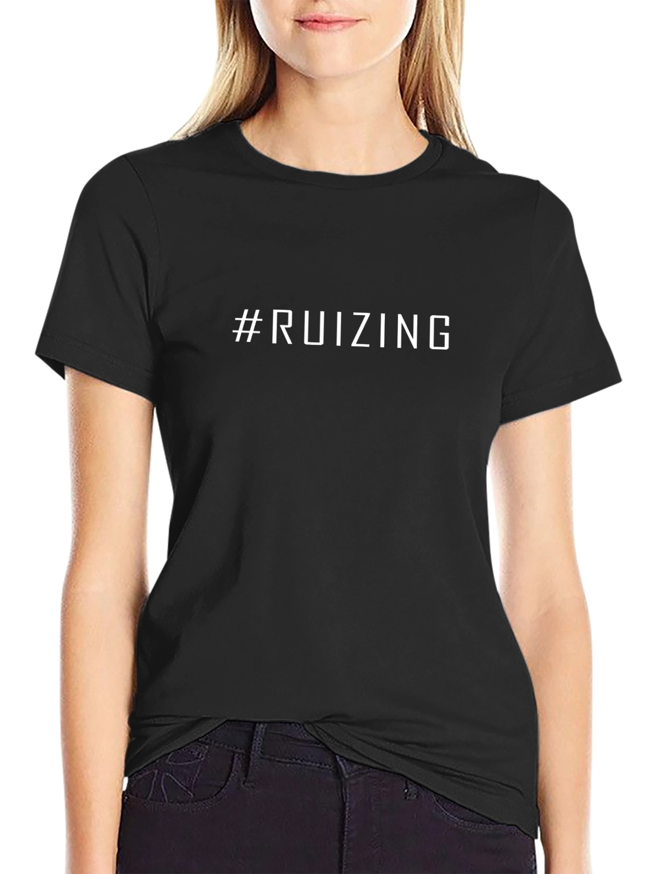 #Ruizing Black Graphic Tee - Modern Trendy Style
