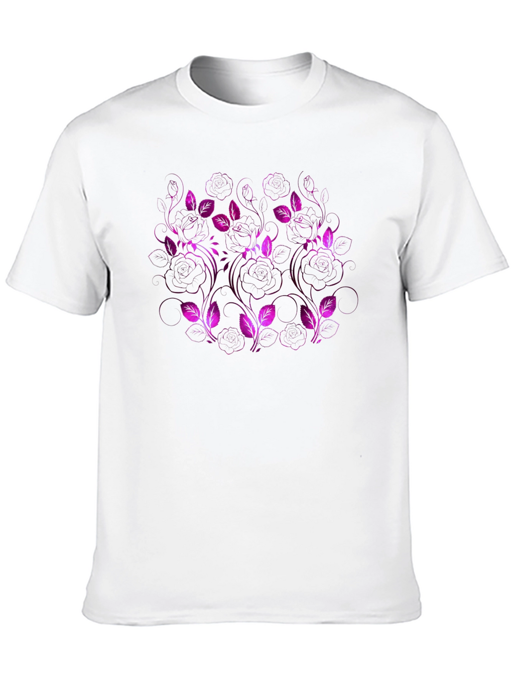 Floral Pattern Black T-Shirt for Men