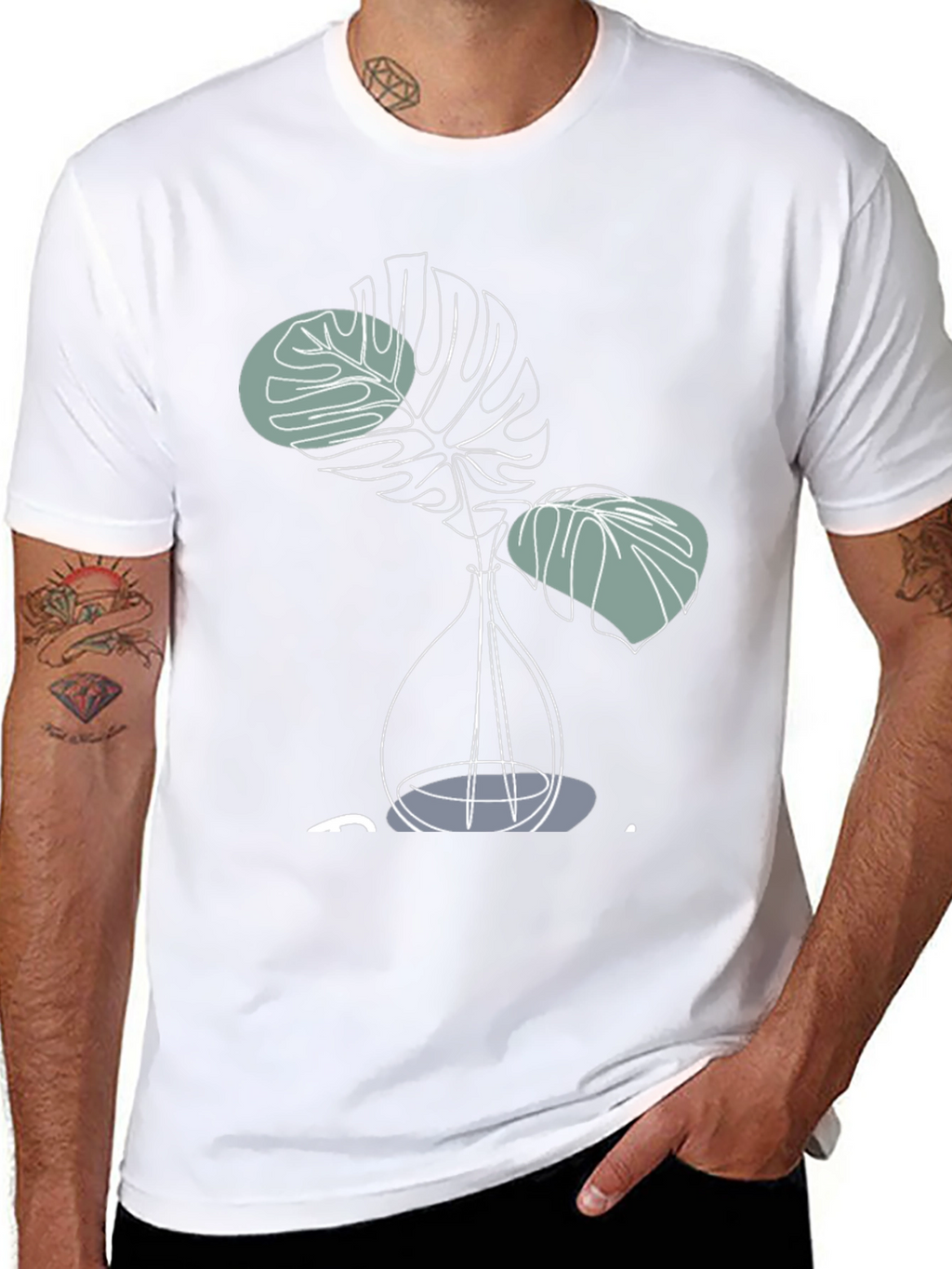 Modern Monstera Plant Graphic T-Shirt