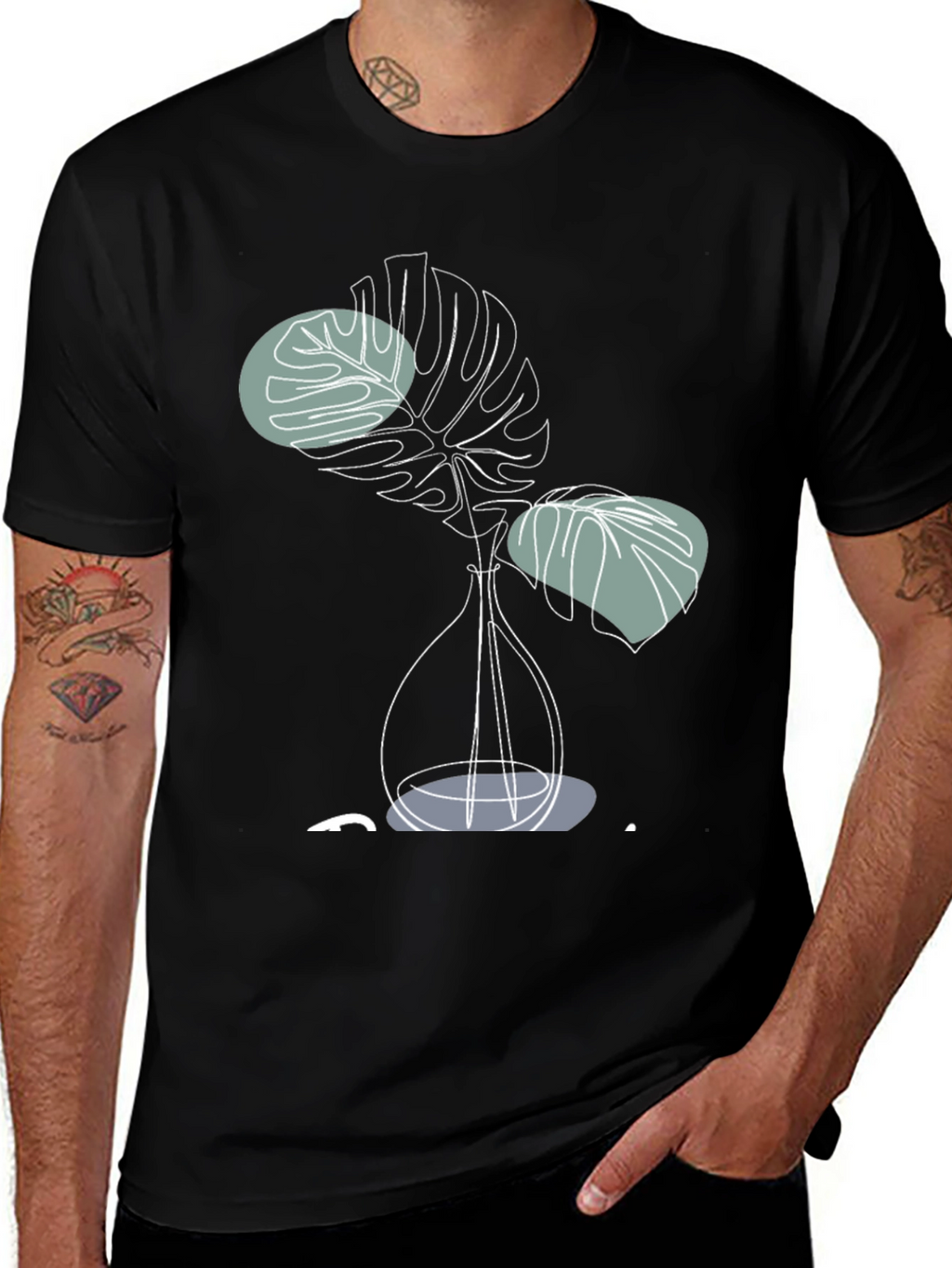 Modern Monstera Plant Graphic T-Shirt