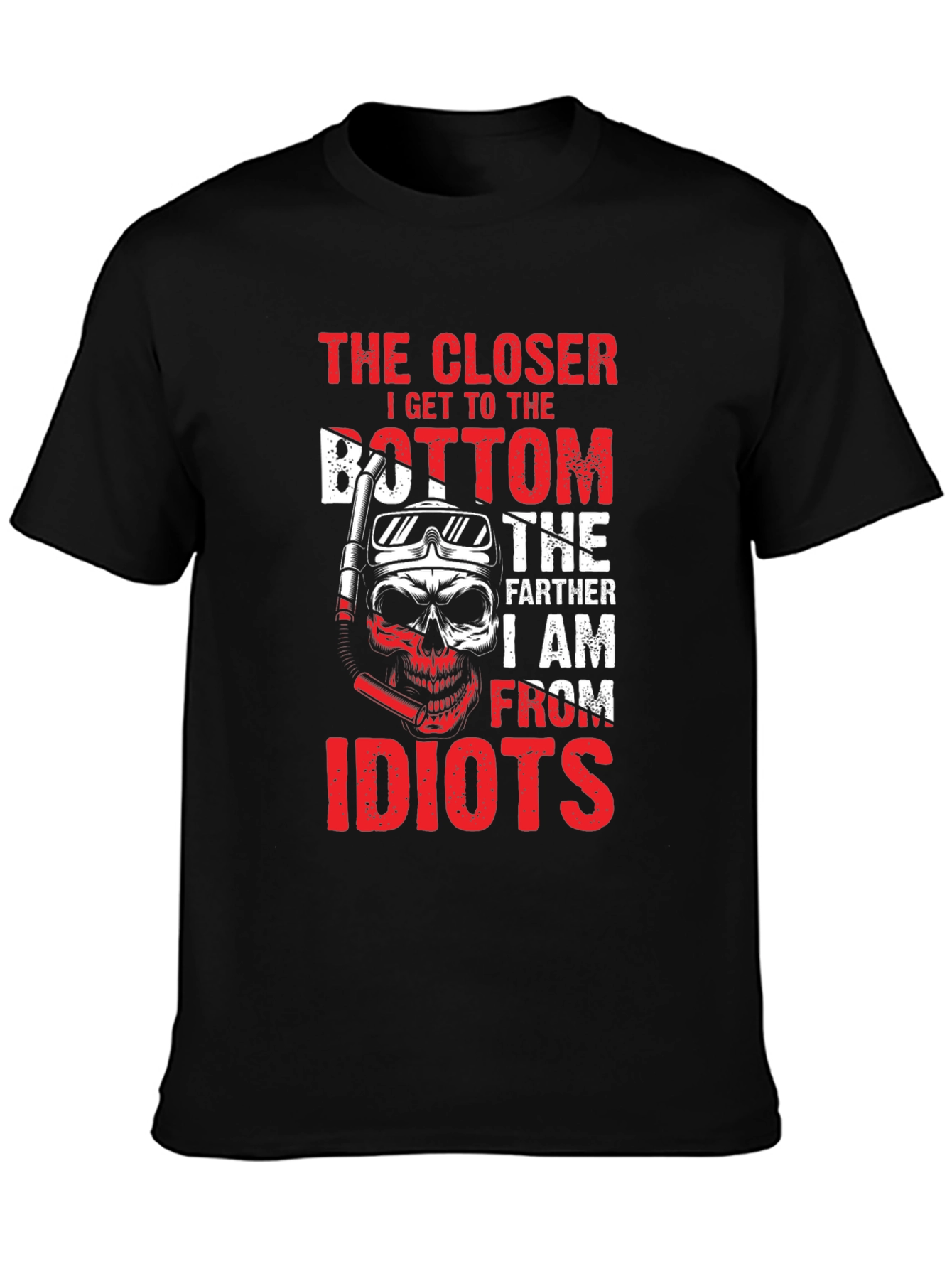 Diving Skull T-Shirt - The Closer I Get To The Bottom