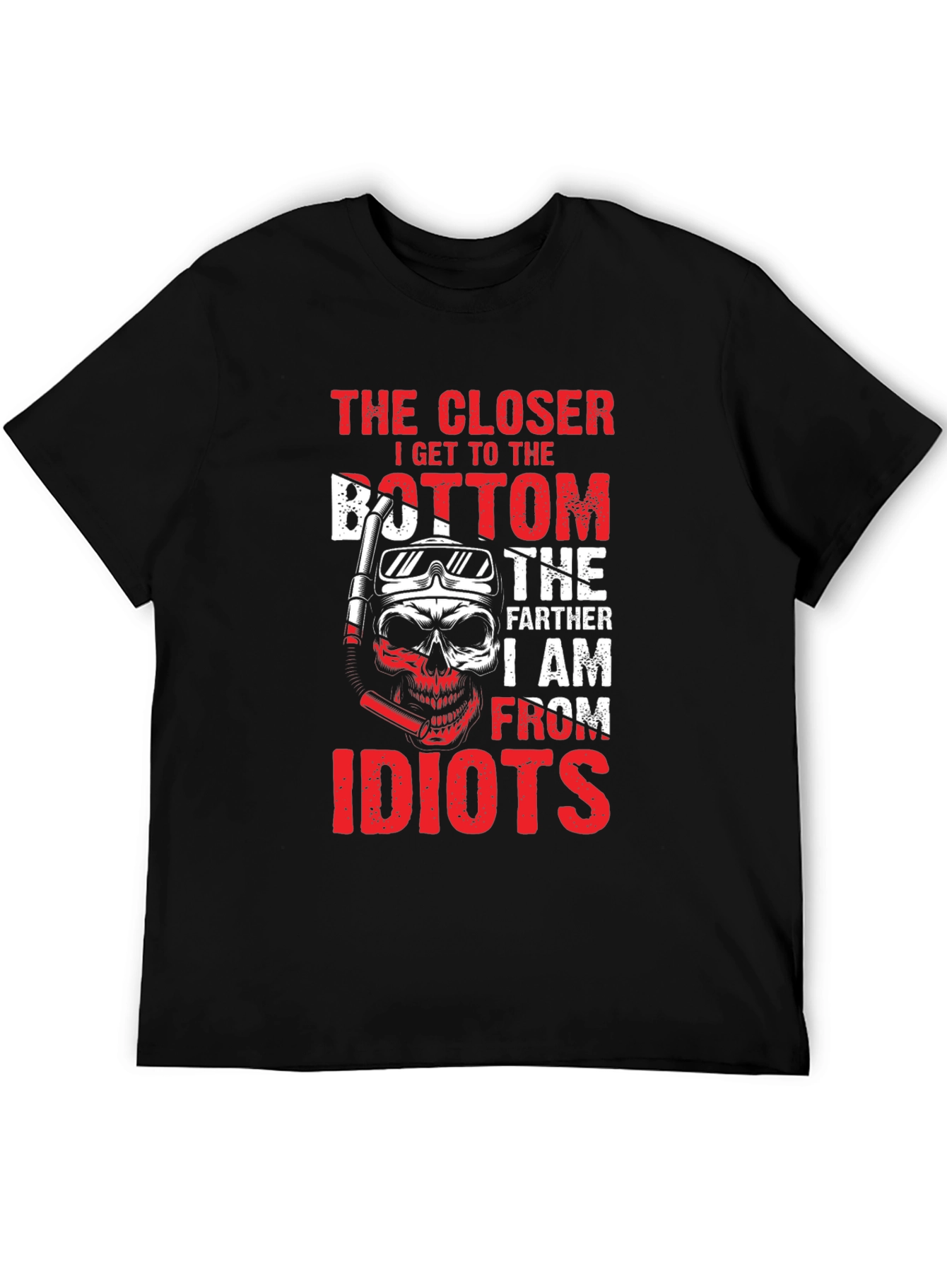 Diving Skull T-Shirt - The Closer I Get To The Bottom
