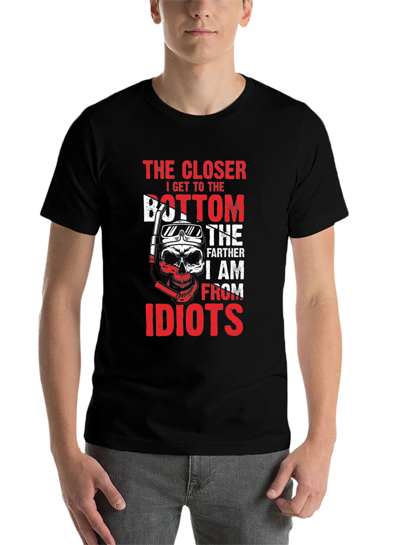 Diving Skull T-Shirt - The Closer I Get To The Bottom