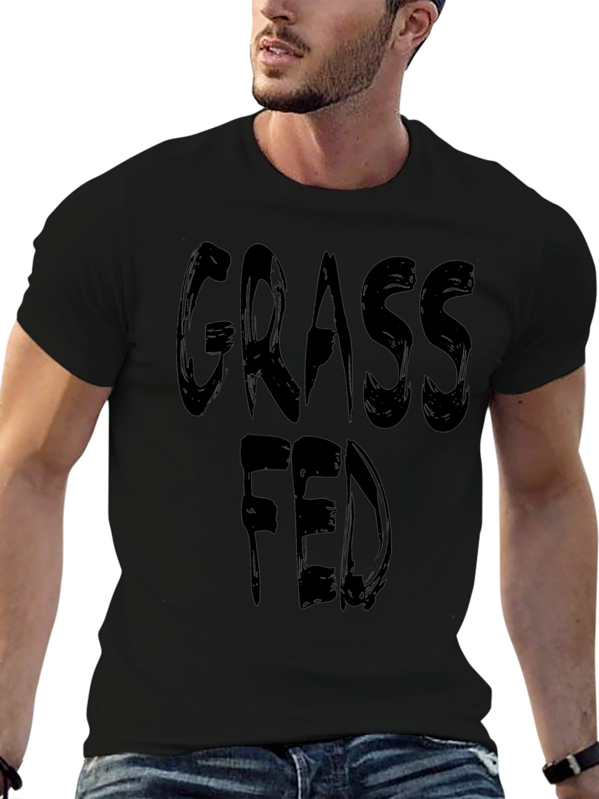 Grass Fed T-Shirt - Black Graphic Tee