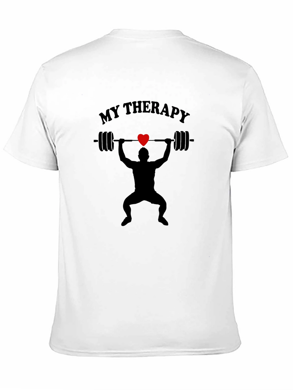 My Therapy Black T-Shirt Weightlifting Gym Heart