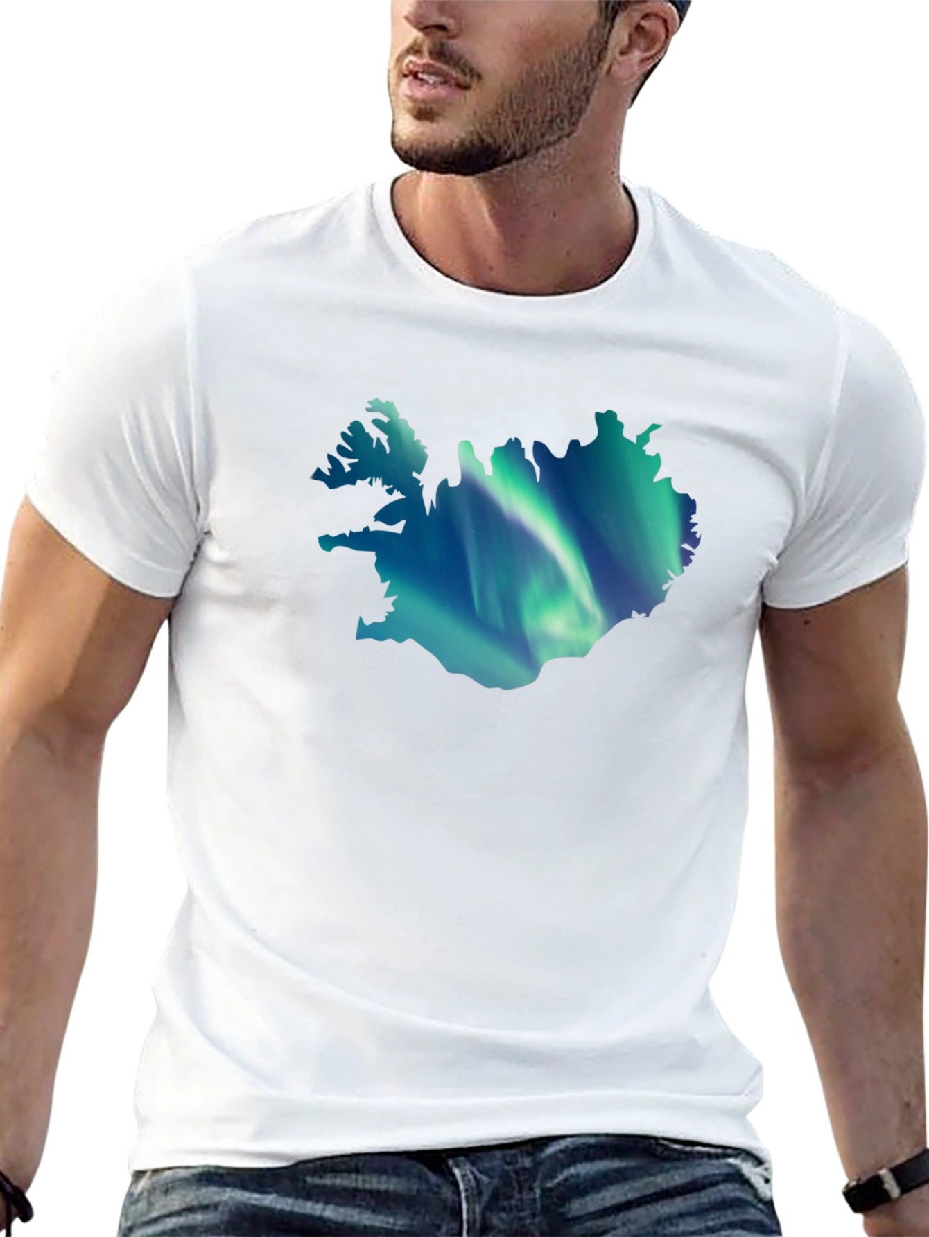 Iceland Aurora Graphic Tee - Mens Black T-Shirt