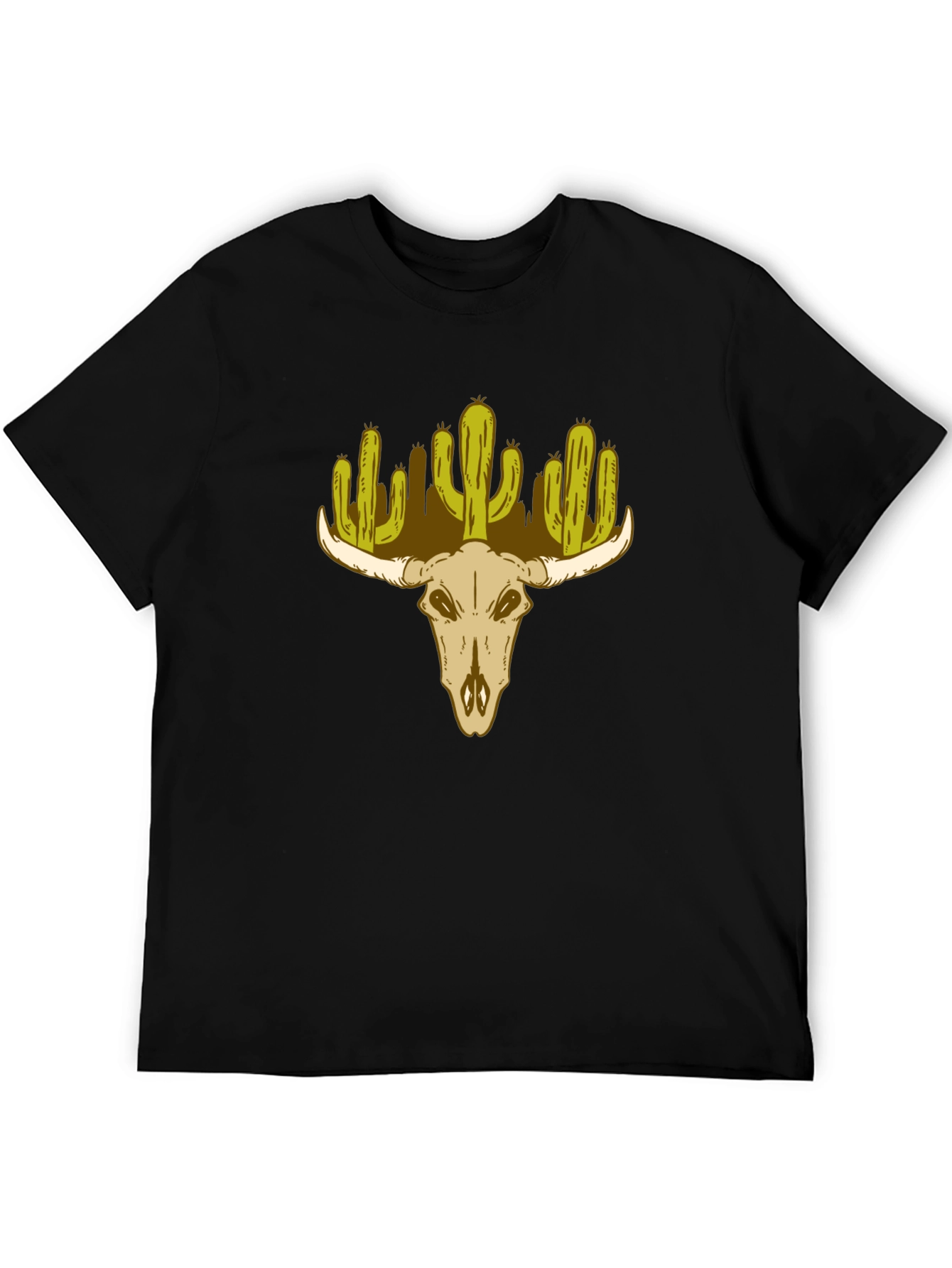 Cactus Skull Graphic T-Shirt - Western Desert Style