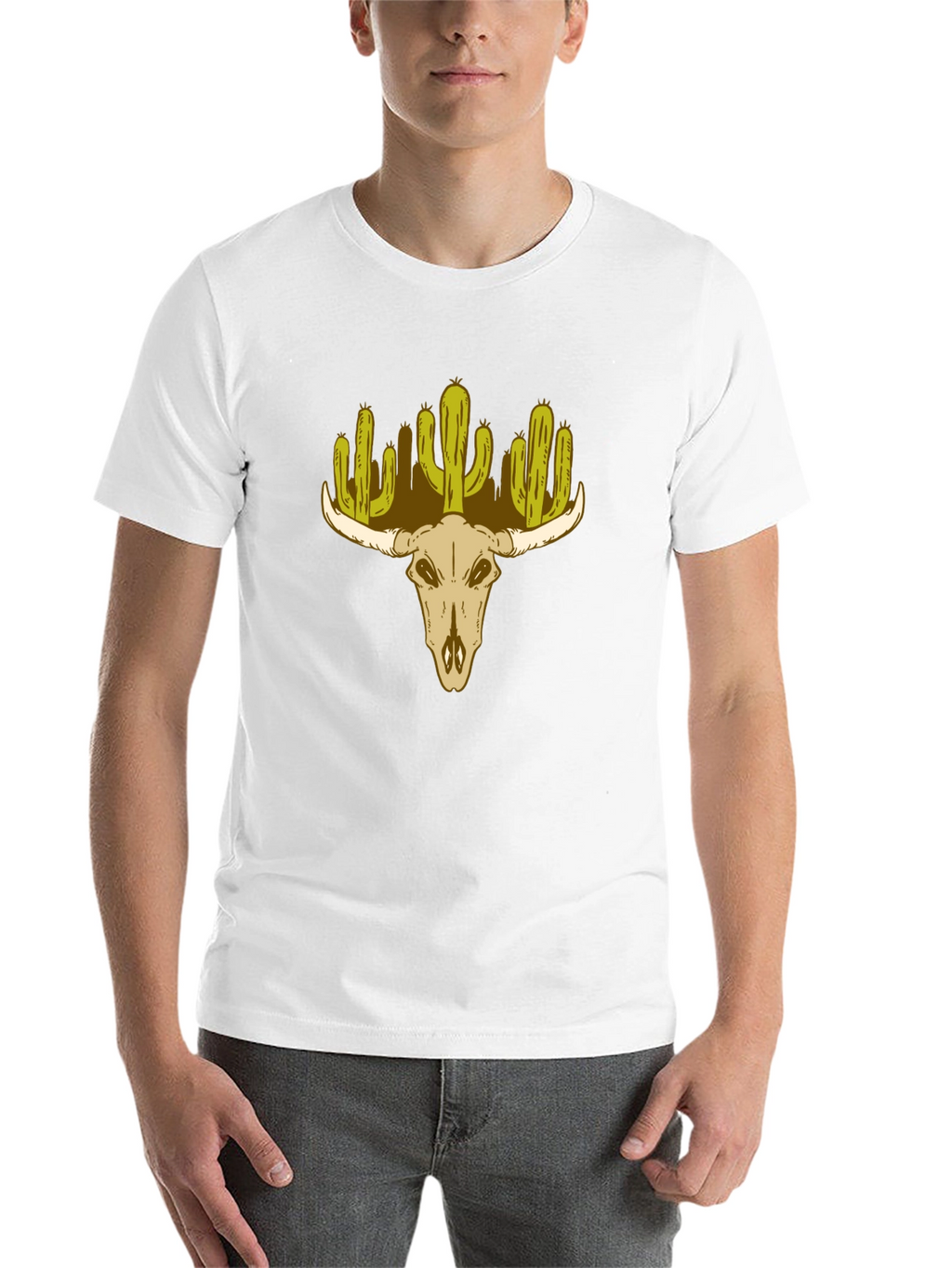 Cactus Skull Graphic T-Shirt - Western Desert Style