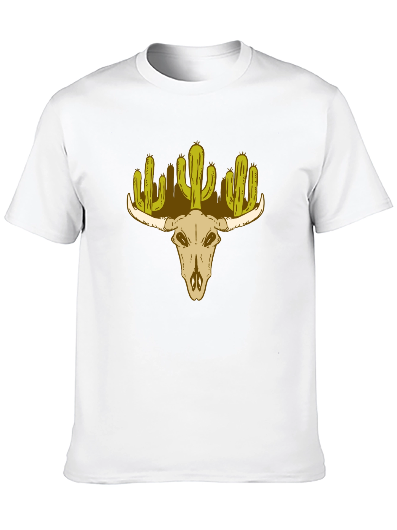 Cactus Skull Graphic T-Shirt - Western Desert Style