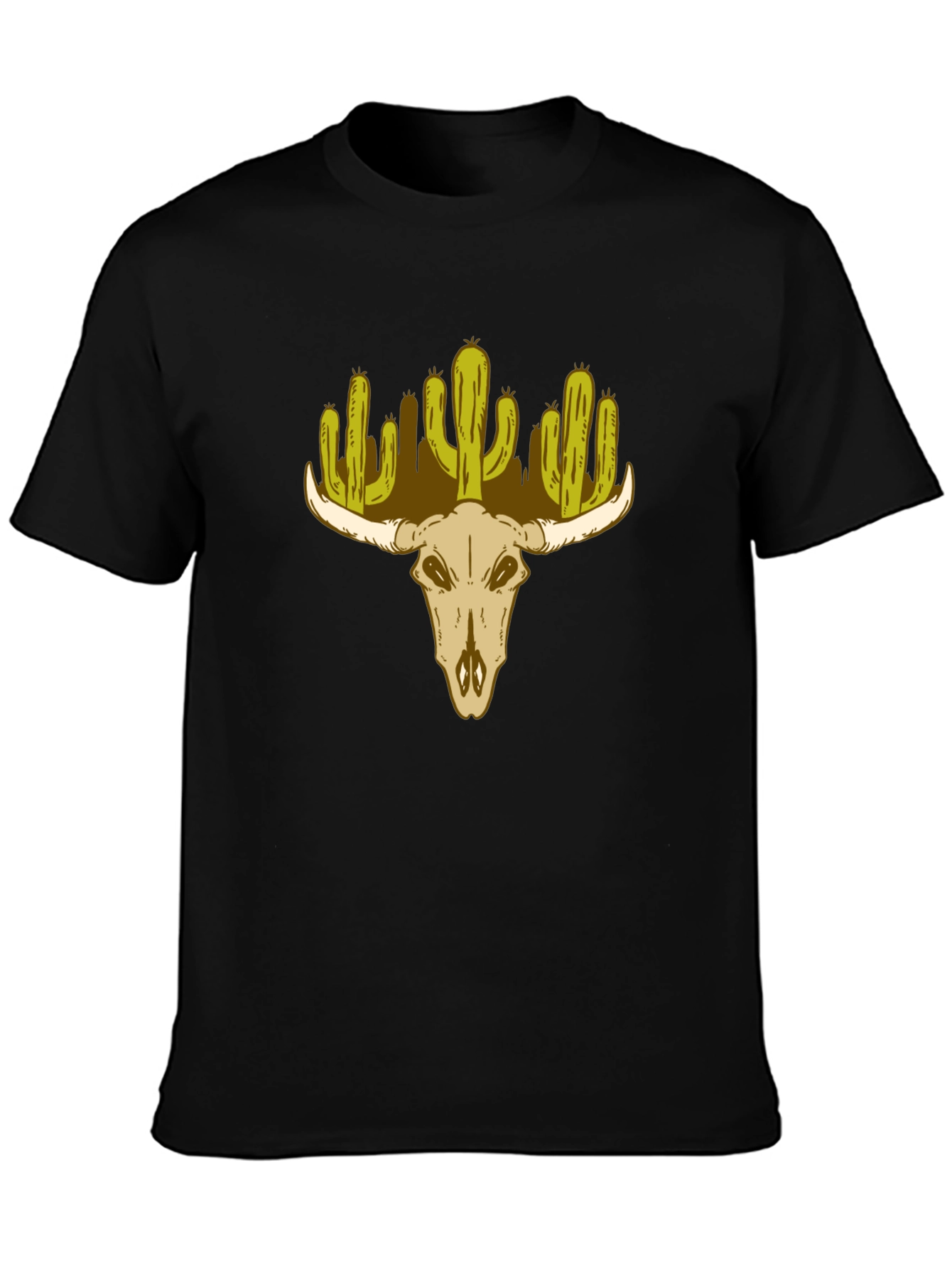 Cactus Skull Graphic T-Shirt - Western Desert Style