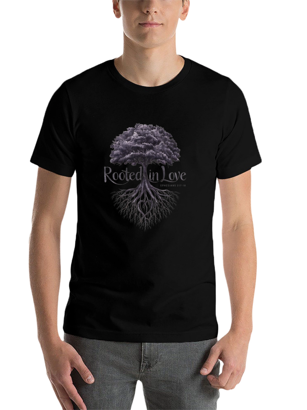 Rooted in Love Tree Graphic Tee - Black