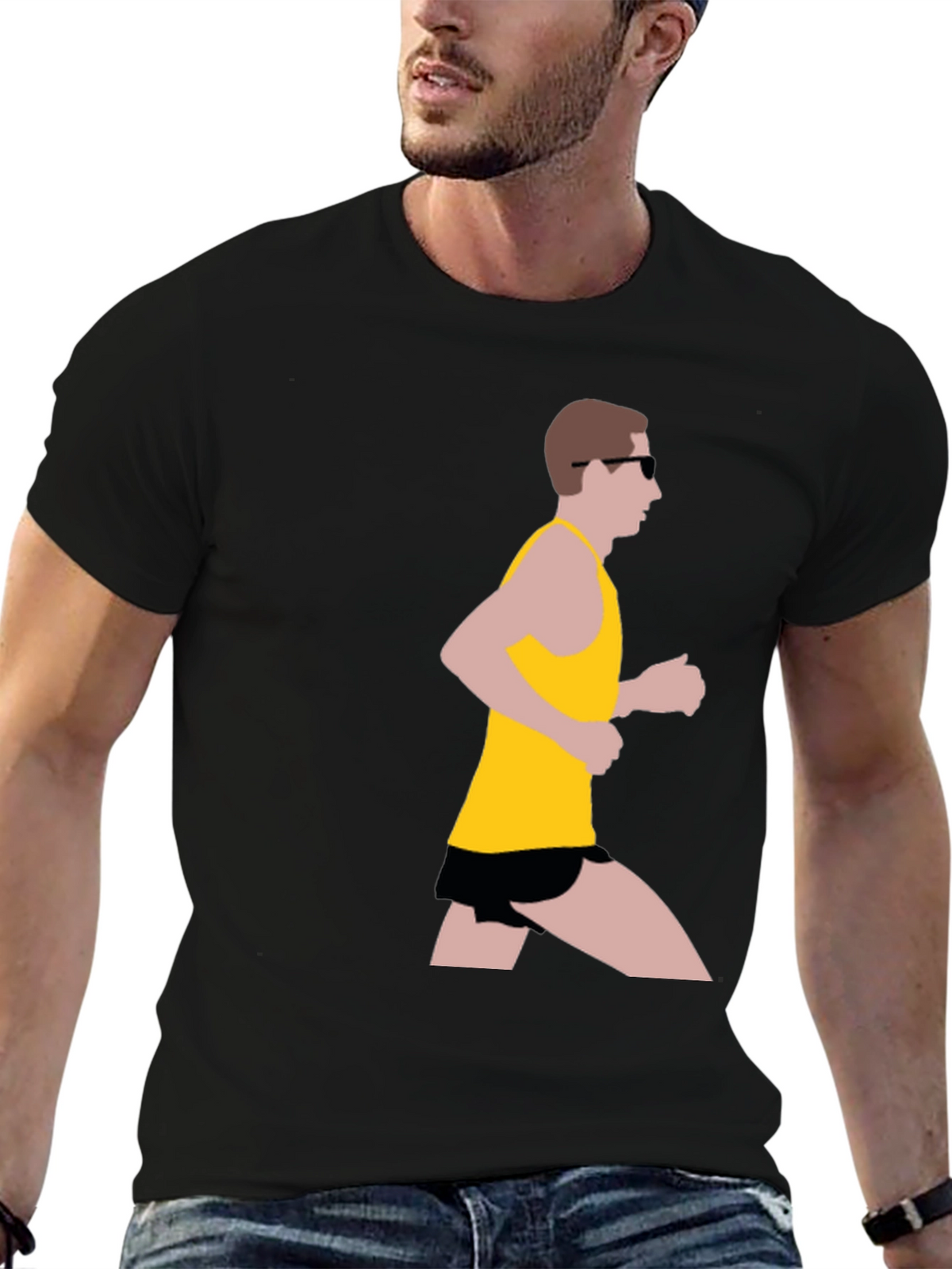 Runner Graphic Black T-Shirt