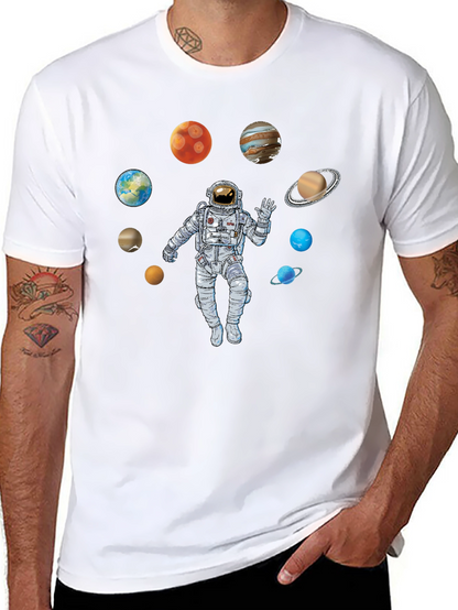 Astronaut & Planets Graphic Print T-Shirt