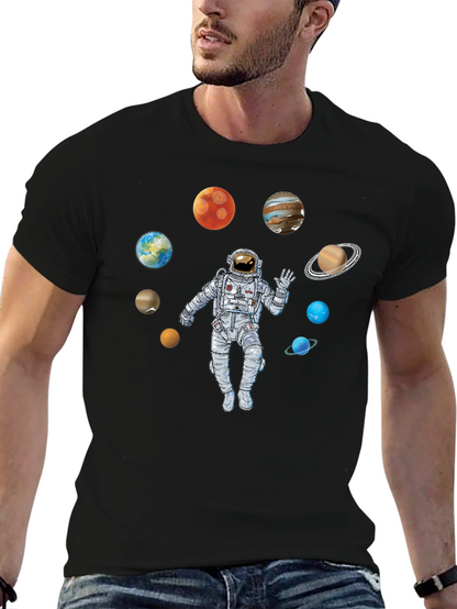 Astronaut & Planets Graphic Print T-Shirt