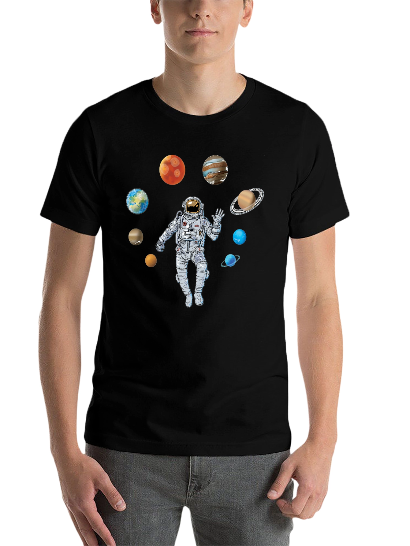 Astronaut & Planets Graphic Print T-Shirt