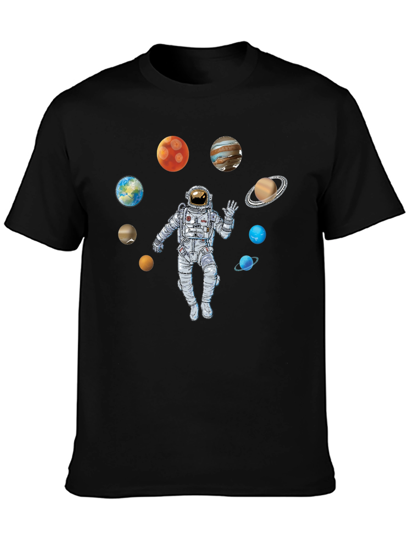 Astronaut & Planets Graphic Print T-Shirt