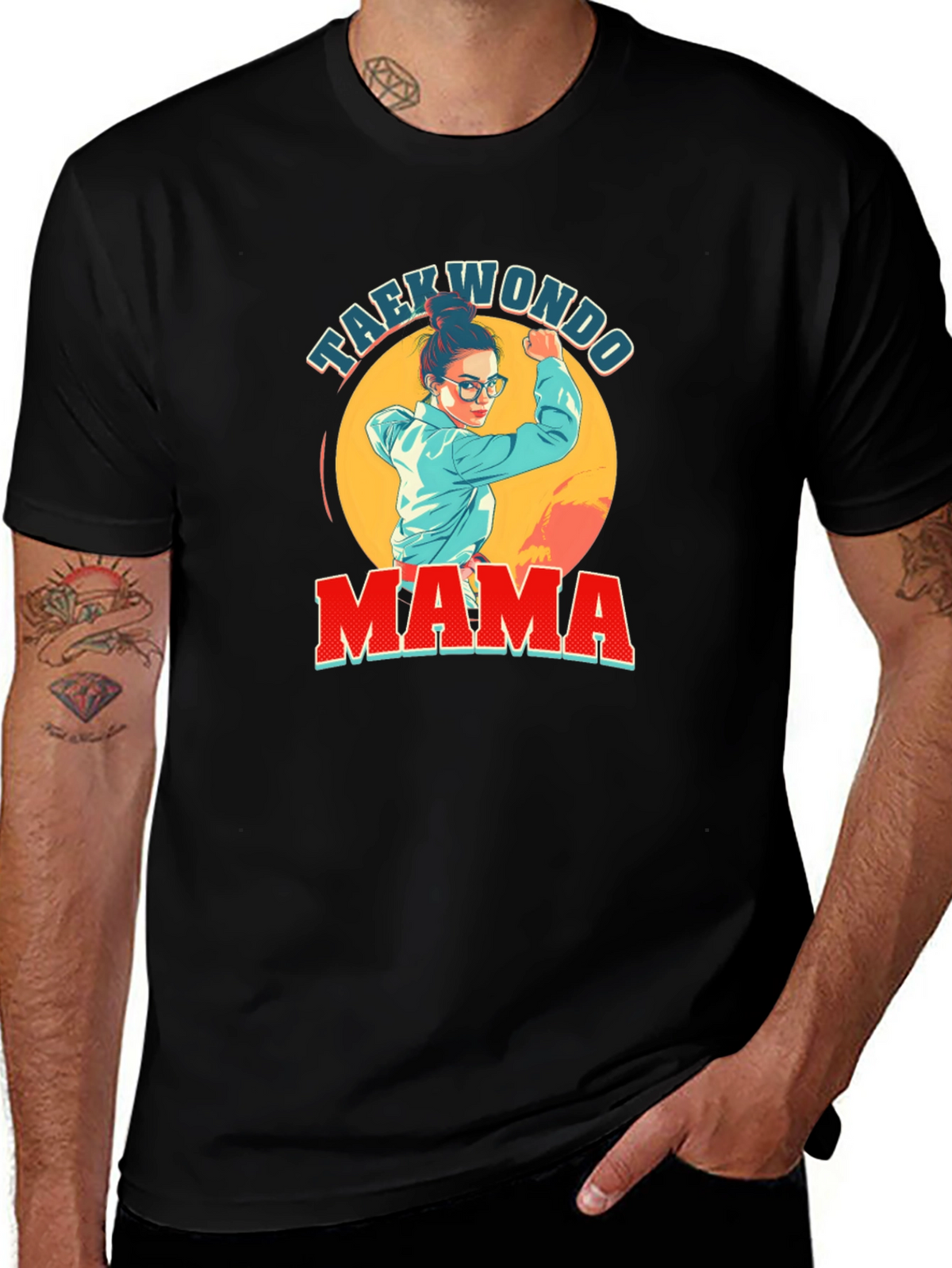 Taekwondo Mama Graphic T-Shirt - Black