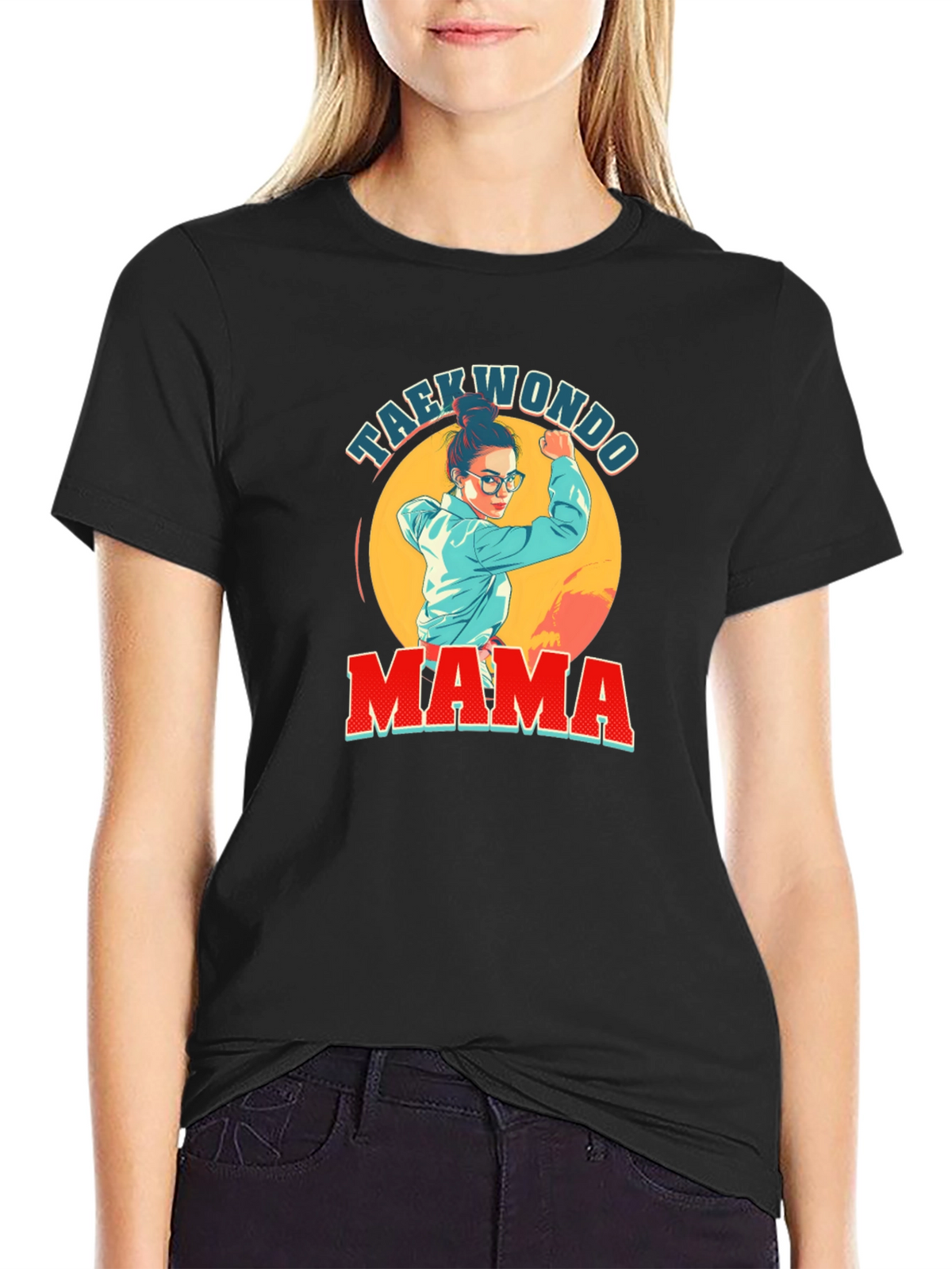 Taekwondo Mama Graphic T-Shirt - Black