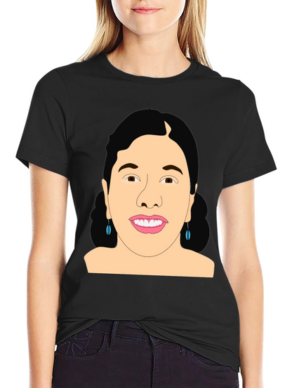 Graphic Woman Portrait Black T-Shirt