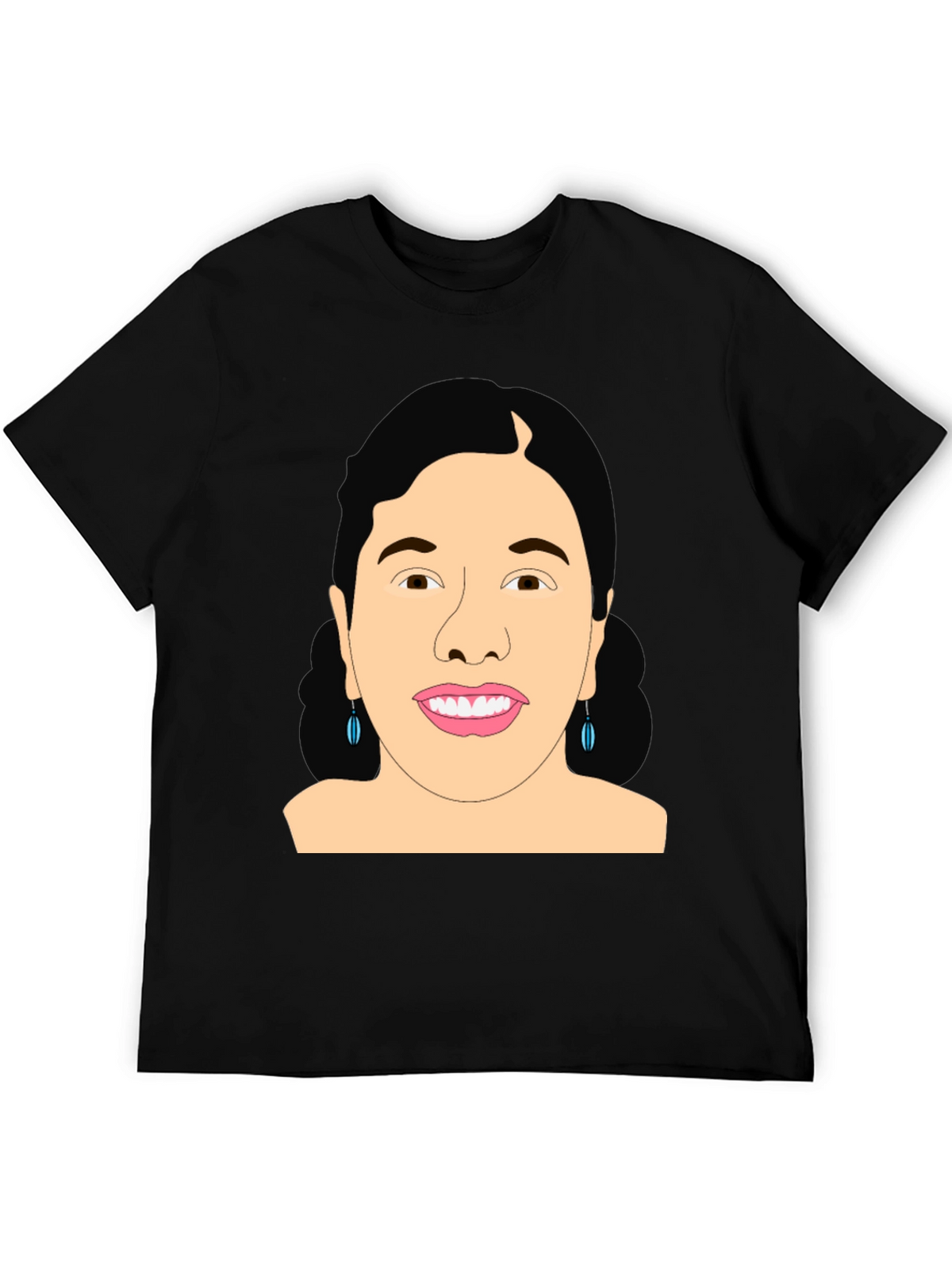 Graphic Woman Portrait Black T-Shirt