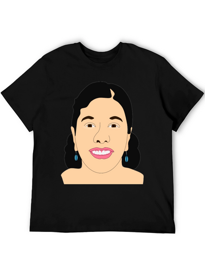 Graphic Woman Portrait Black T-Shirt