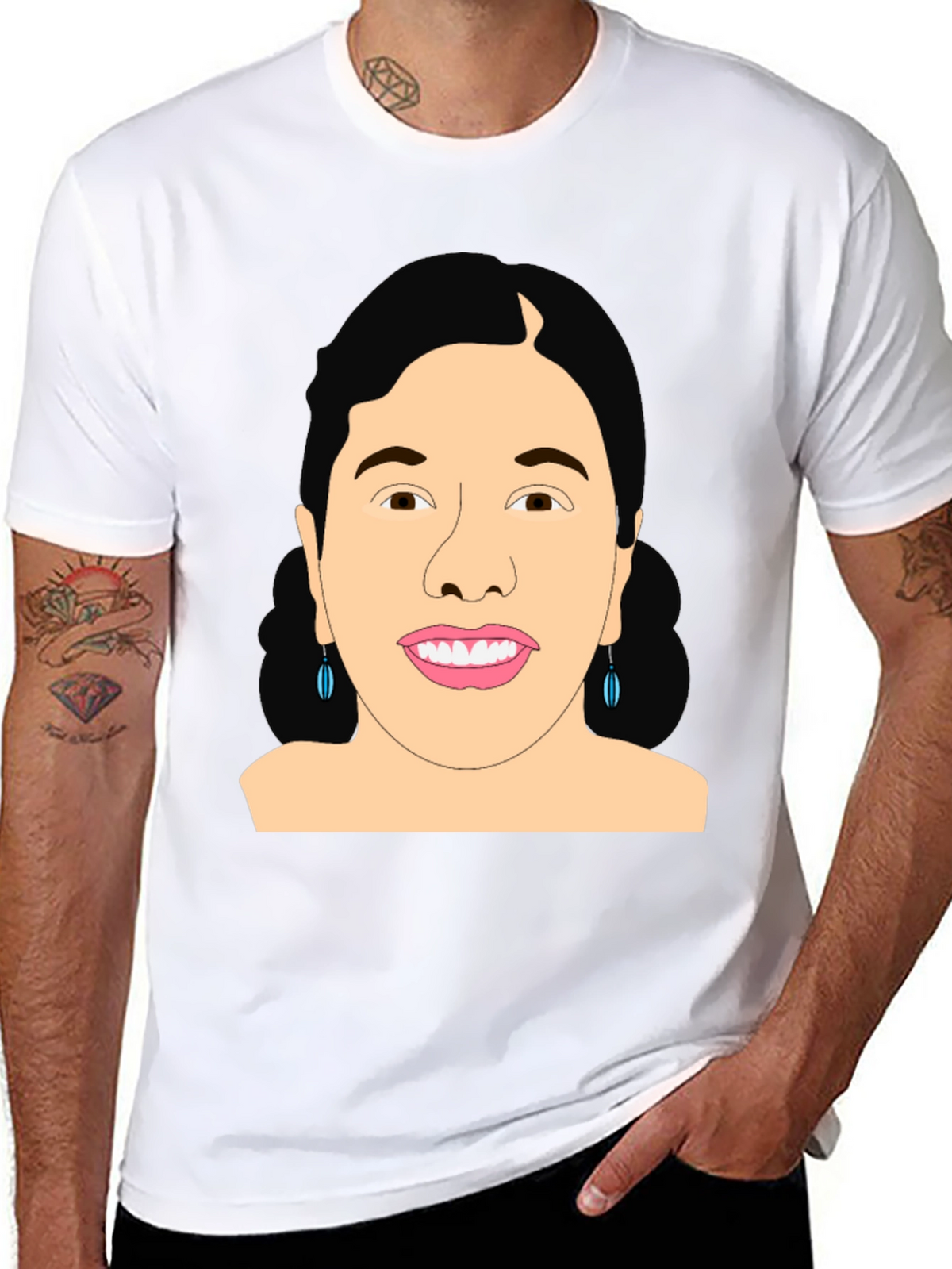 Graphic Woman Portrait Black T-Shirt
