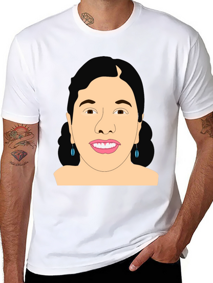 Graphic Woman Portrait Black T-Shirt