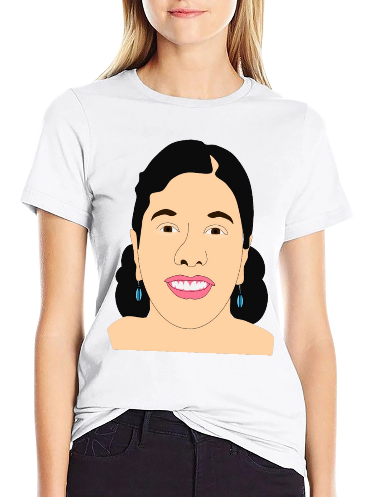 Graphic Woman Portrait Black T-Shirt