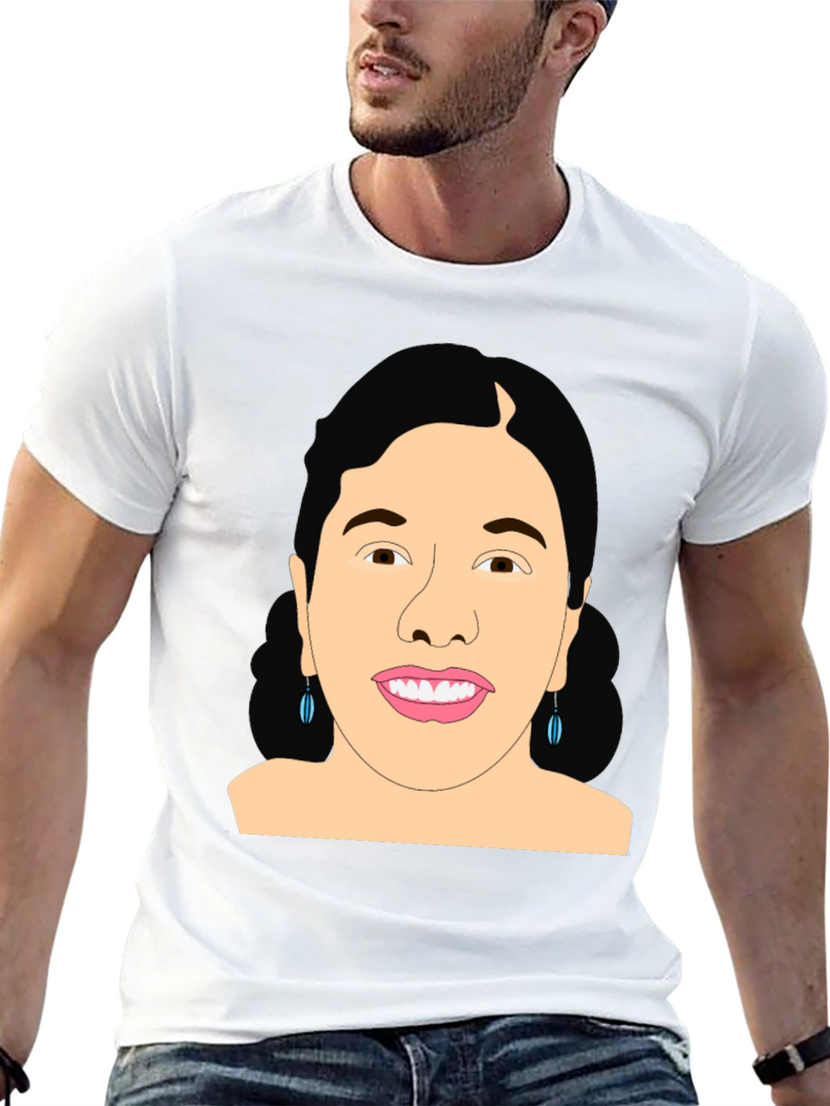 Graphic Woman Portrait Black T-Shirt