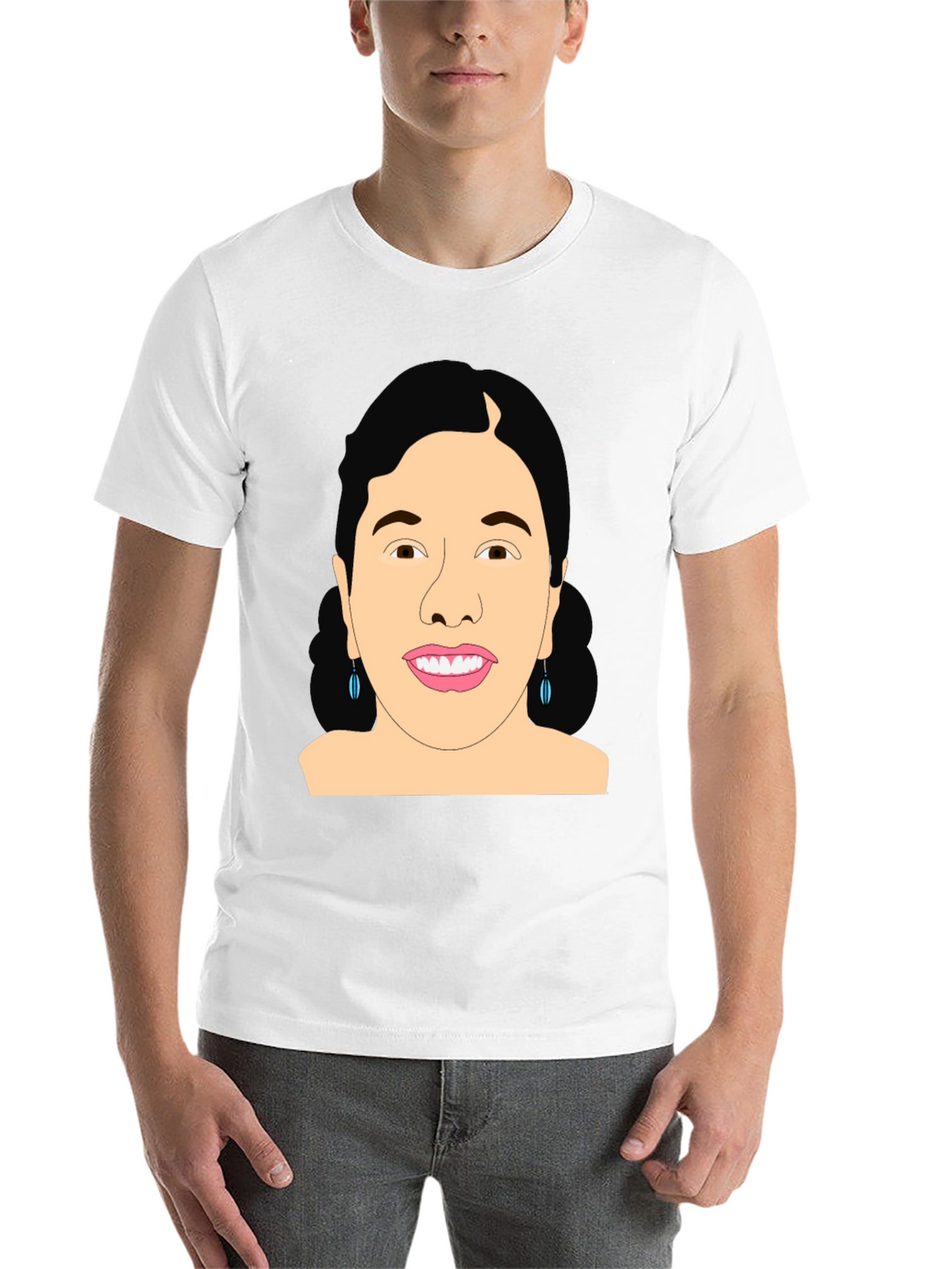 Graphic Woman Portrait Black T-Shirt