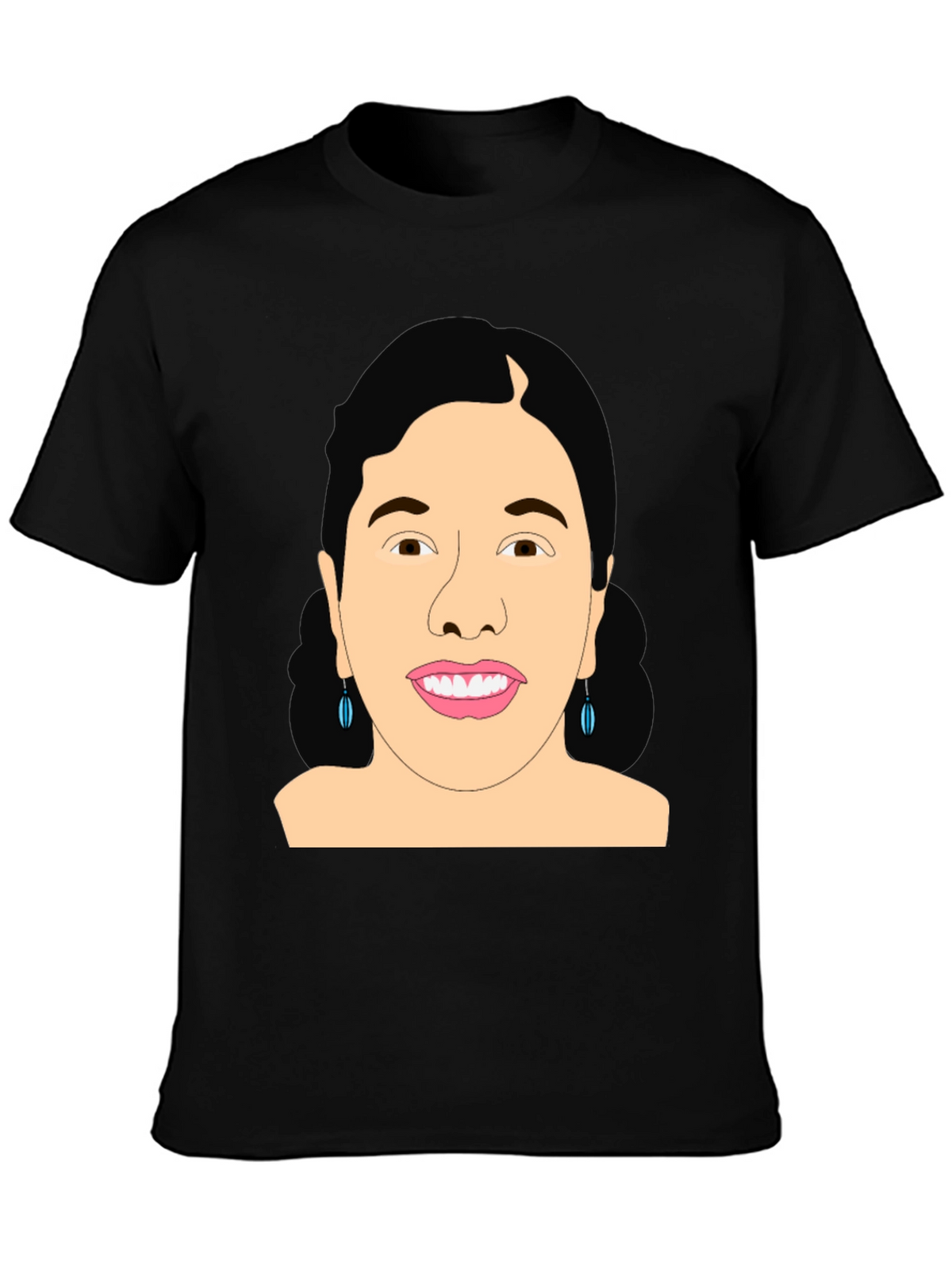 Graphic Woman Portrait Black T-Shirt