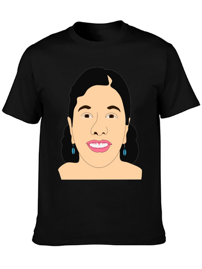 Graphic Woman Portrait Black T-Shirt