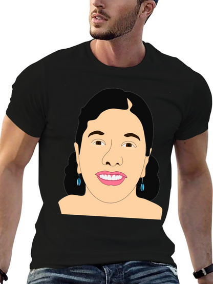 Graphic Woman Portrait Black T-Shirt