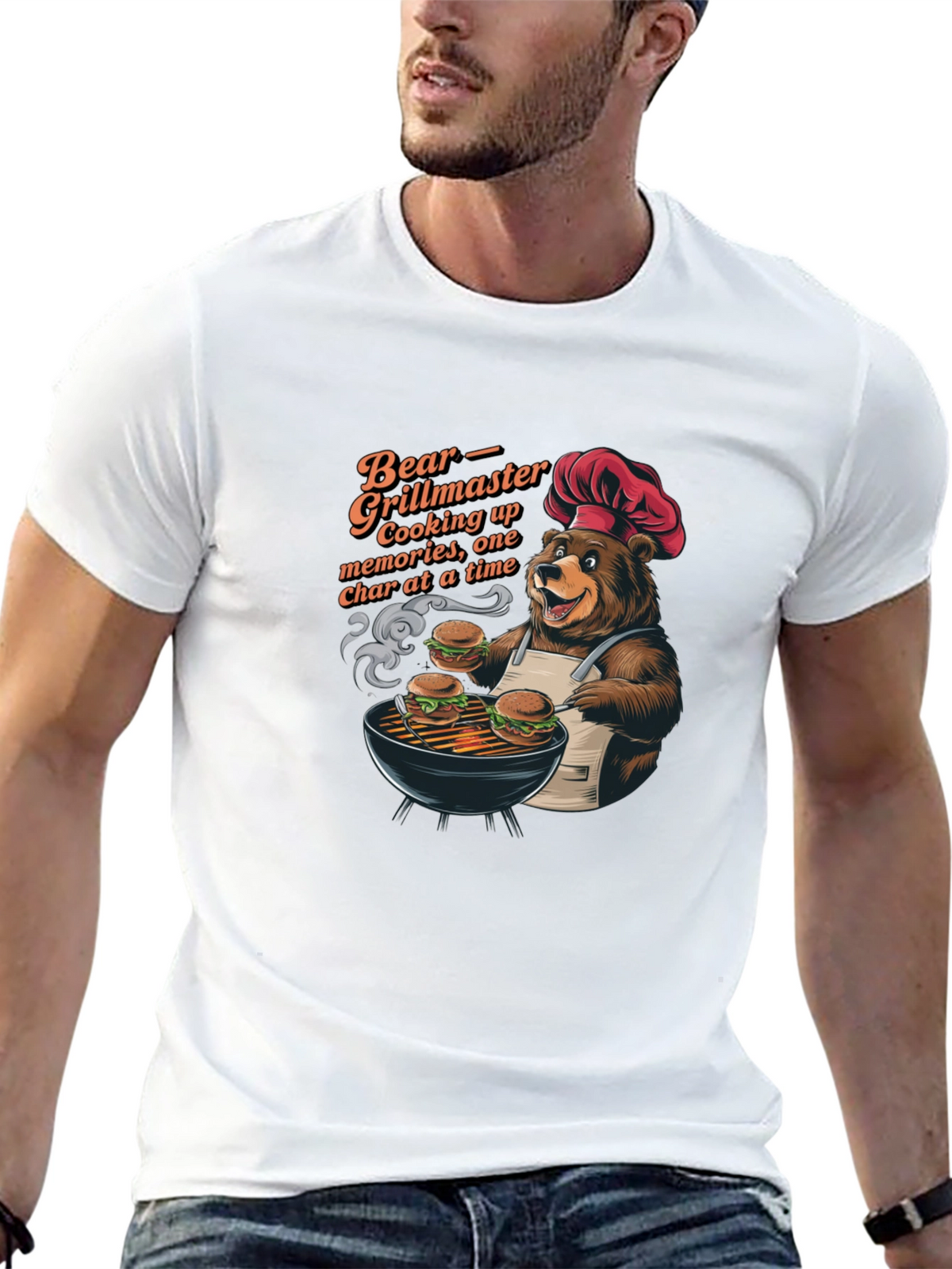 Bear Grillmaster T-Shirt: One Char at a Time!