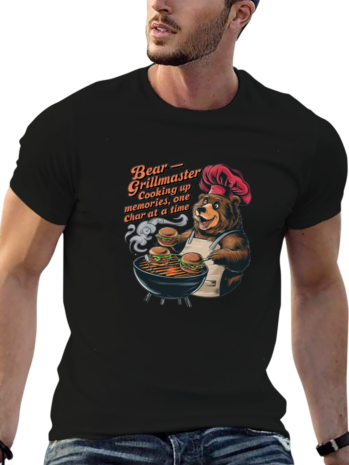 Bear Grillmaster T-Shirt: One Char at a Time!