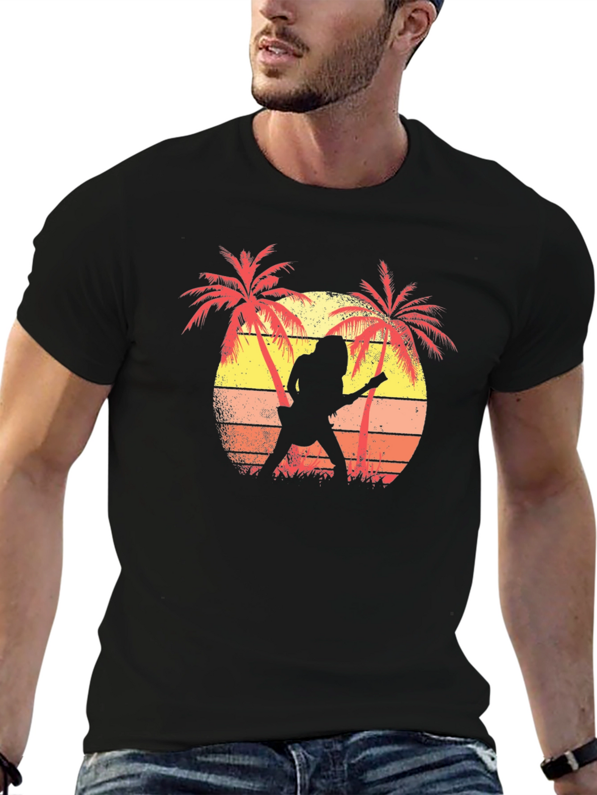 Sunset Guitarist Graphic T-Shirt