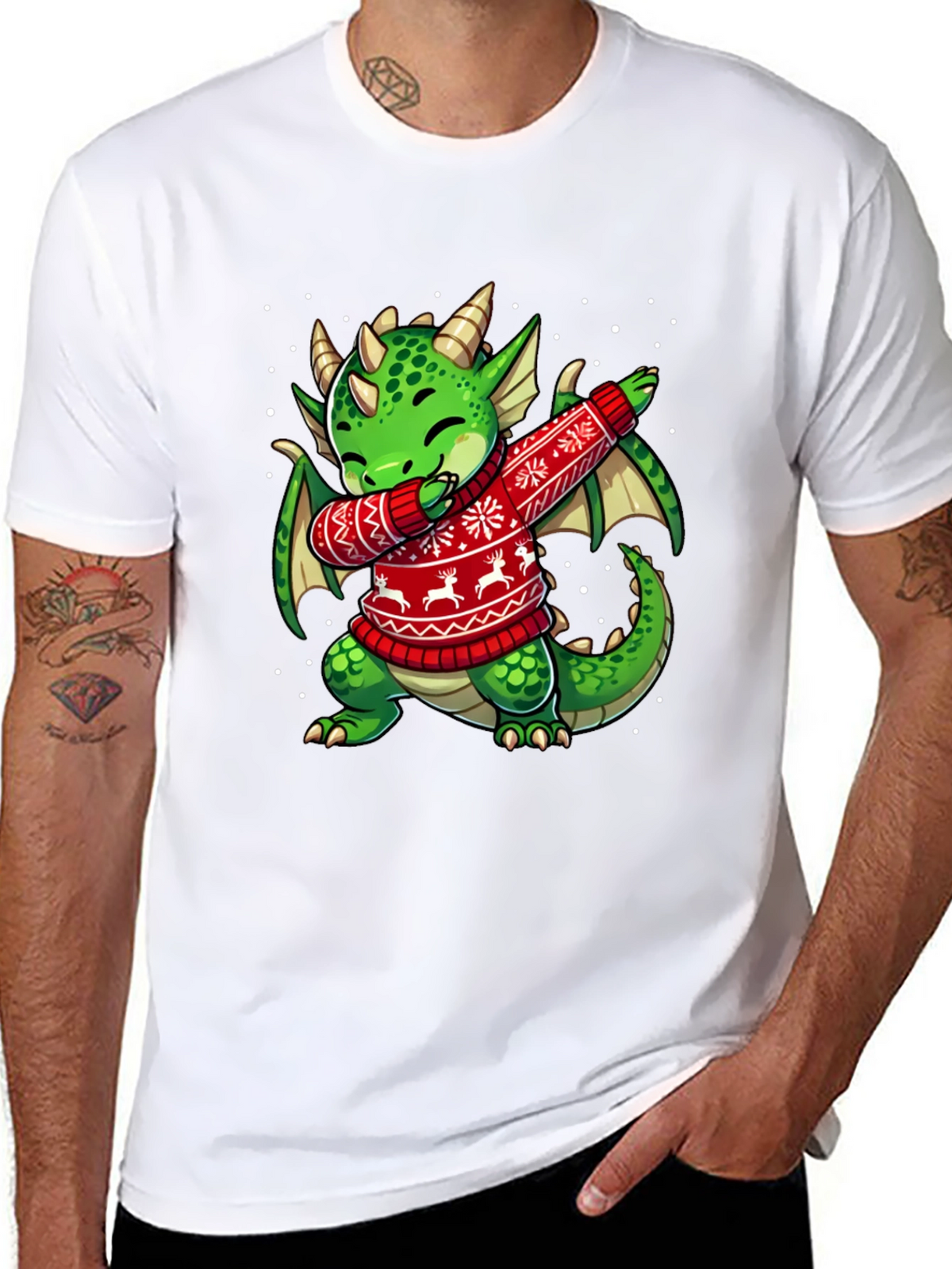 Dabbing Dragon Christmas T-Shirt