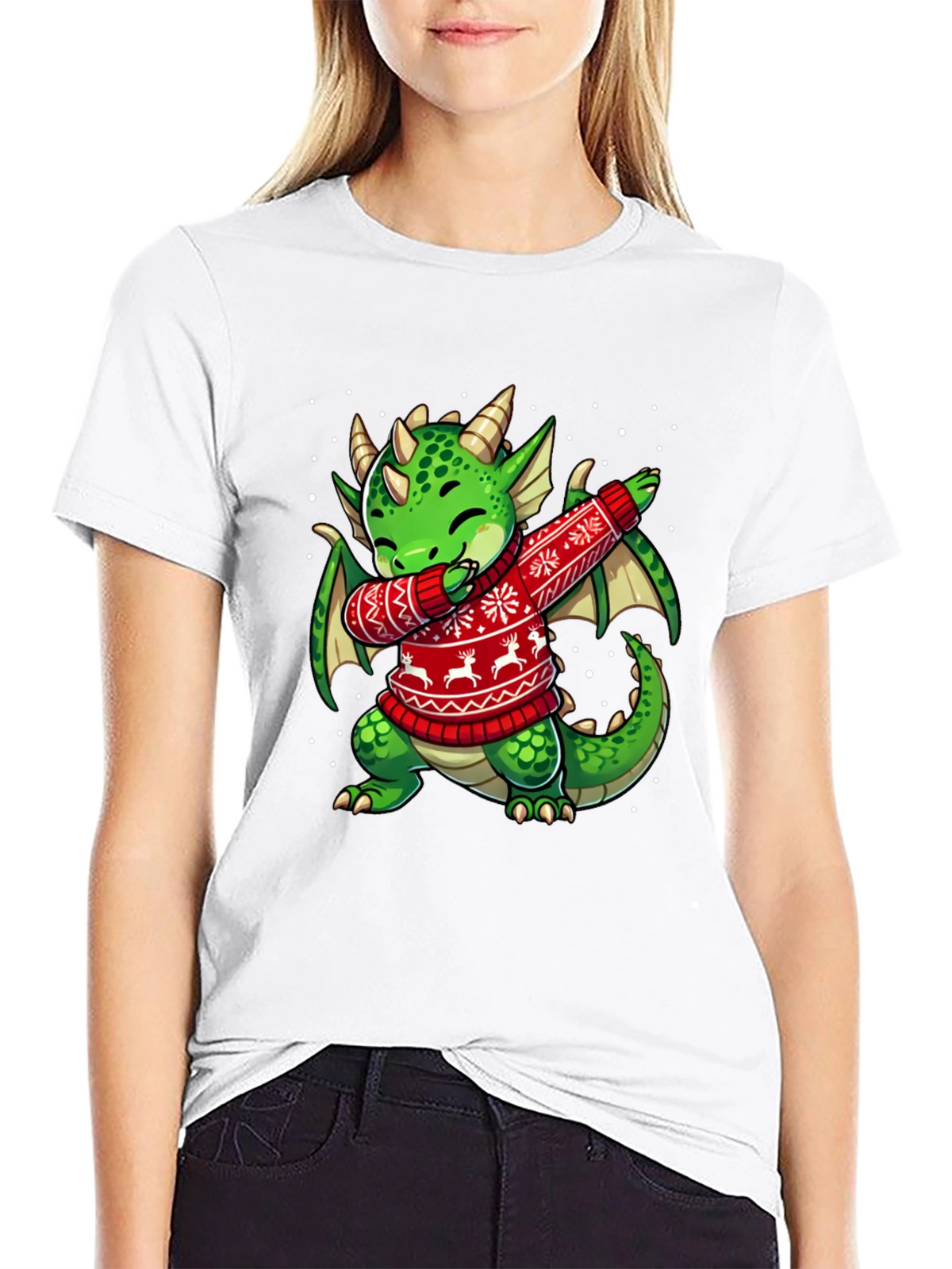 Dabbing Dragon Christmas T-Shirt